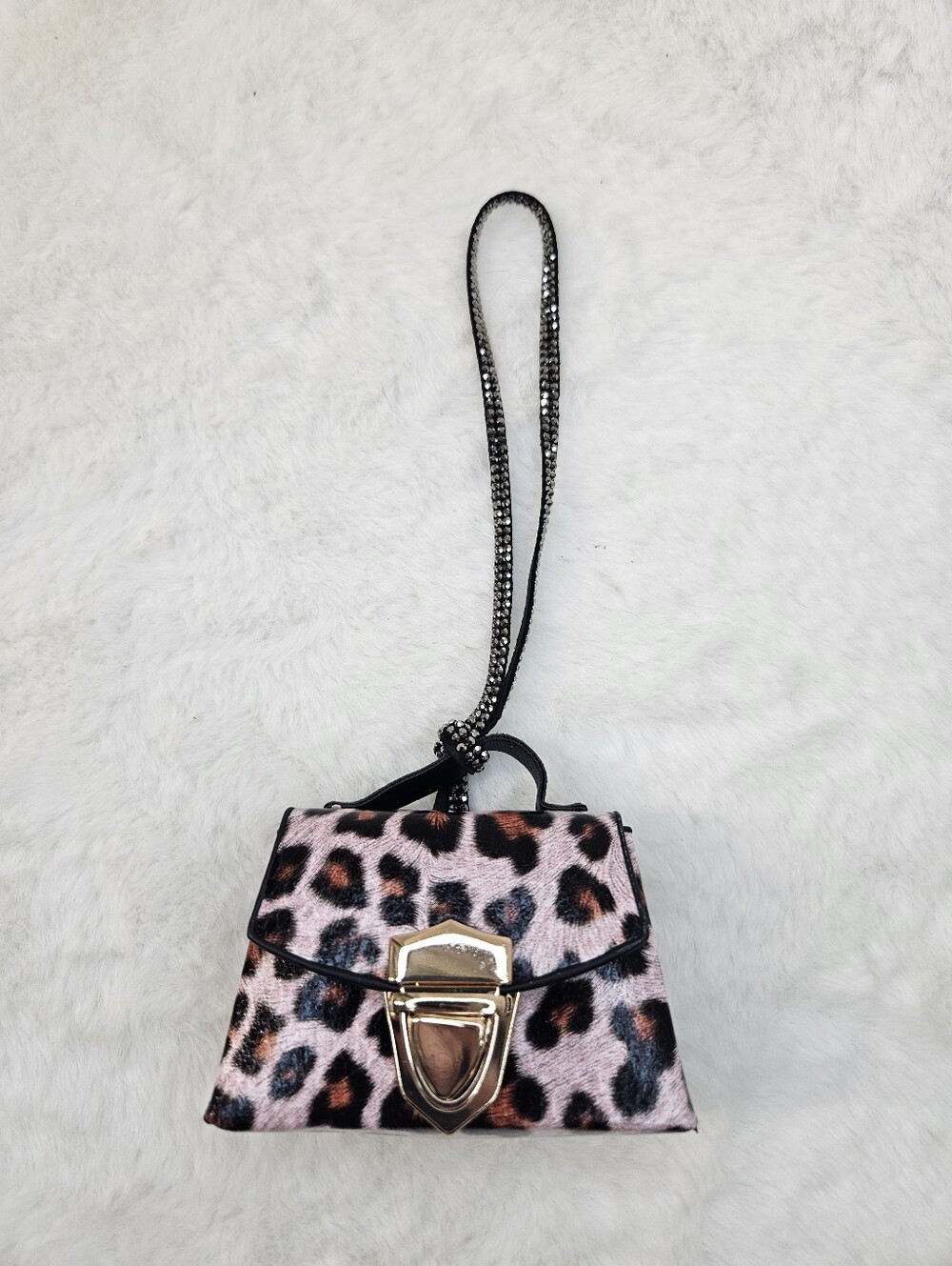 Leopard Print Mini Purse Keychain Purse Charm